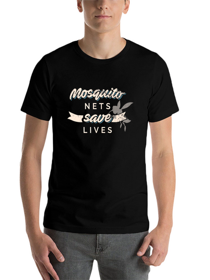 Mosquito Nets Save Lives Graphic Tee - Black Cotton