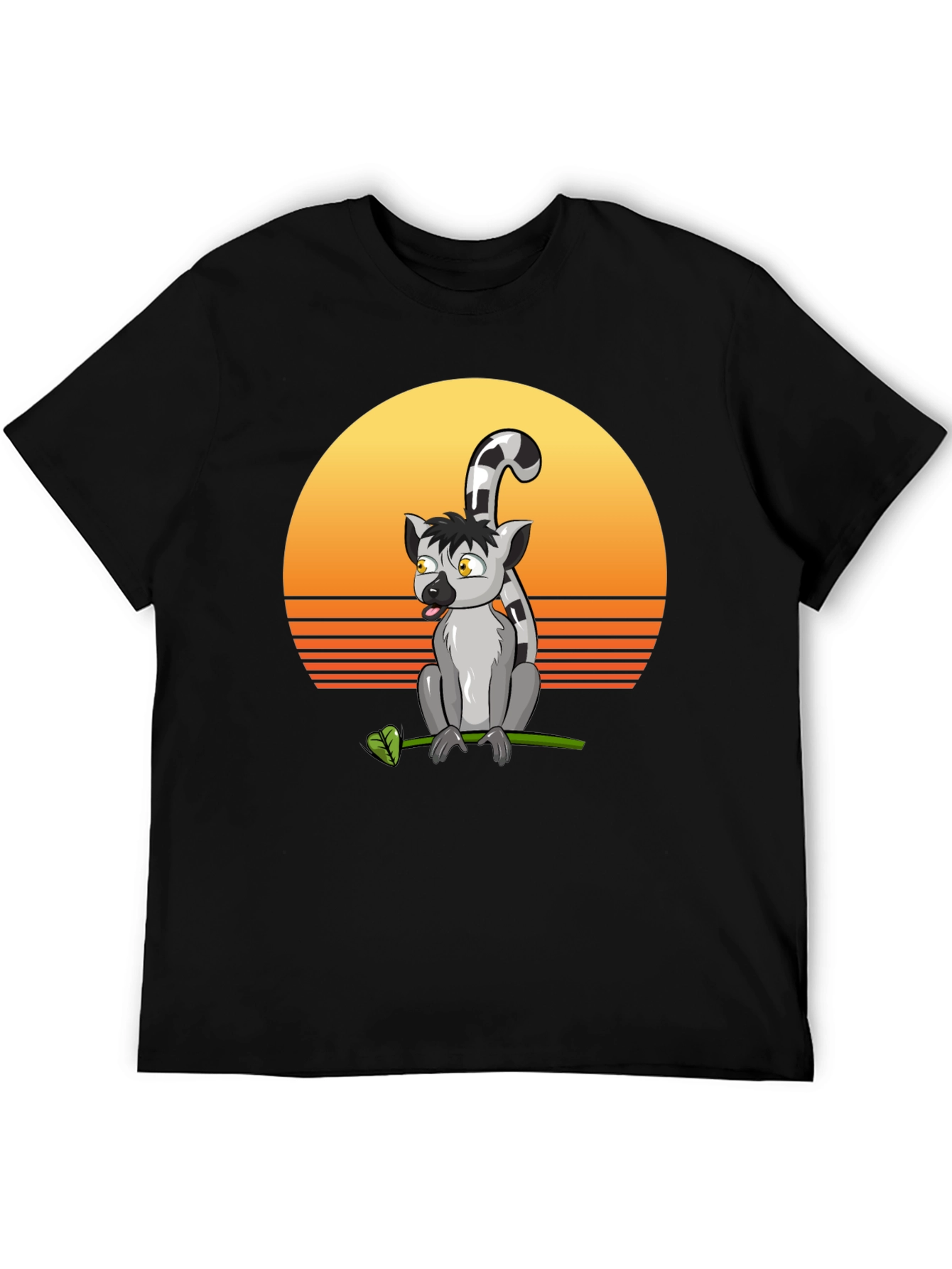 Lemur Sunset T-Shirt - Cool Graphic Tee