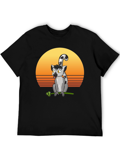 Lemur Sunset T-Shirt - Cool Graphic Tee