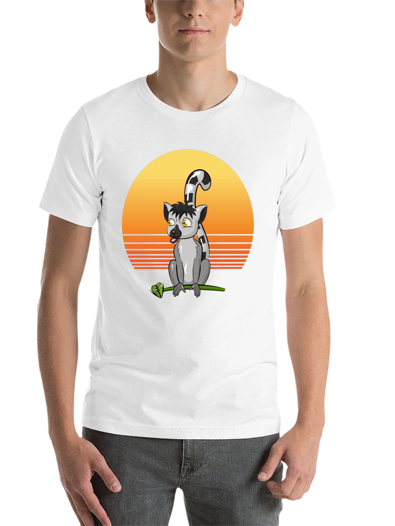 Lemur Sunset T-Shirt - Cool Graphic Tee