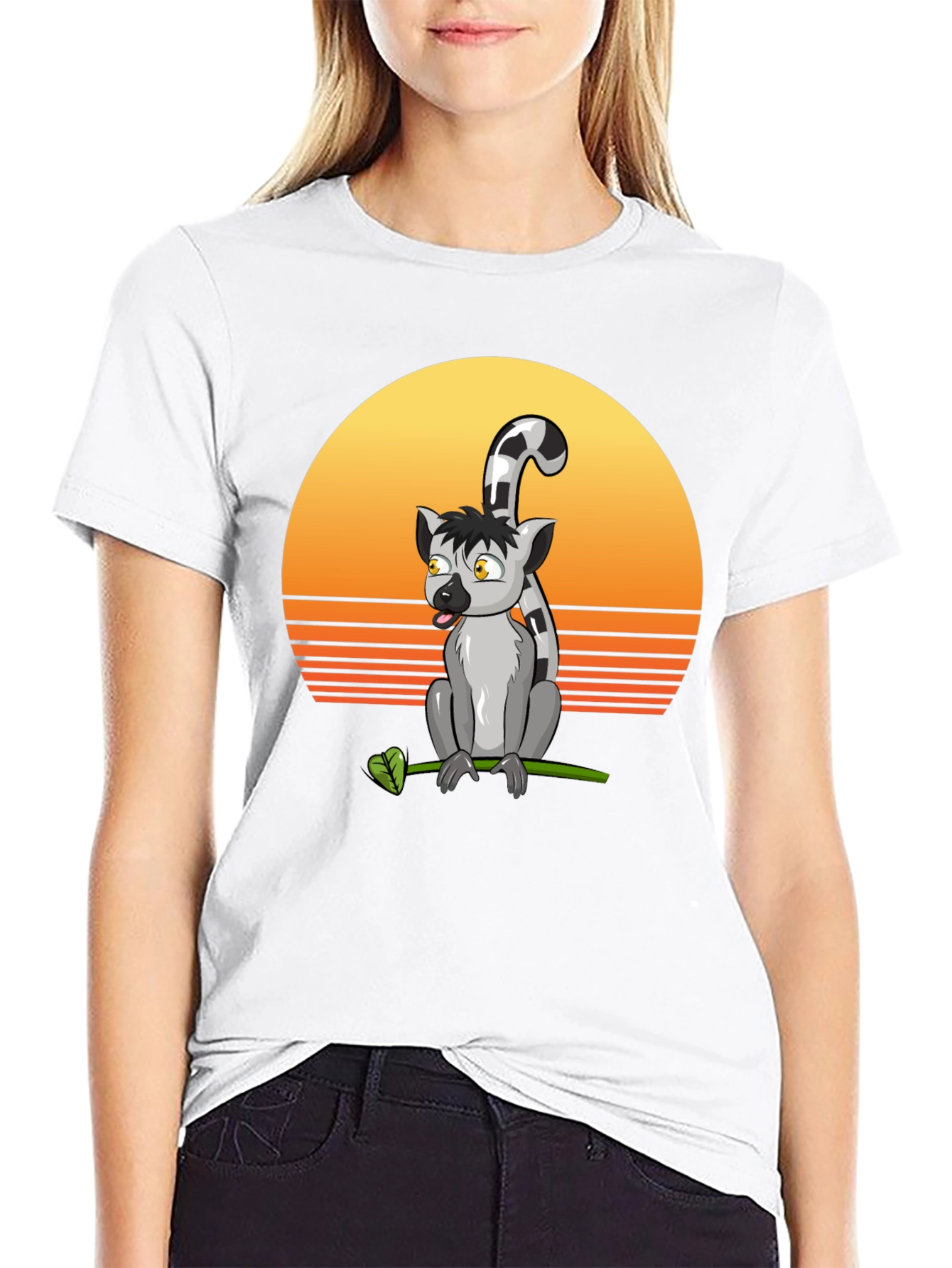 Lemur Sunset T-Shirt - Cool Graphic Tee