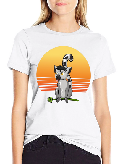 Lemur Sunset T-Shirt - Cool Graphic Tee