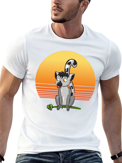 Lemur Sunset T-Shirt - Cool Graphic Tee