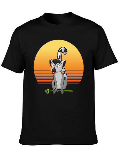 Lemur Sunset T-Shirt - Cool Graphic Tee
