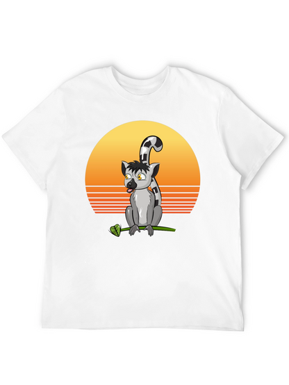 Lemur Sunset T-Shirt - Cool Graphic Tee