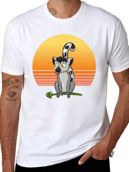 Lemur Sunset T-Shirt - Cool Graphic Tee