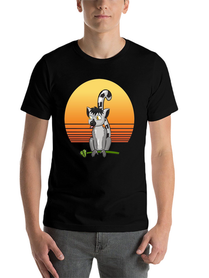 Lemur Sunset T-Shirt - Cool Graphic Tee