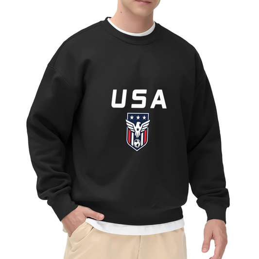Bold USA Eagle Soccer Patriotic Crewneck Sweatshirt