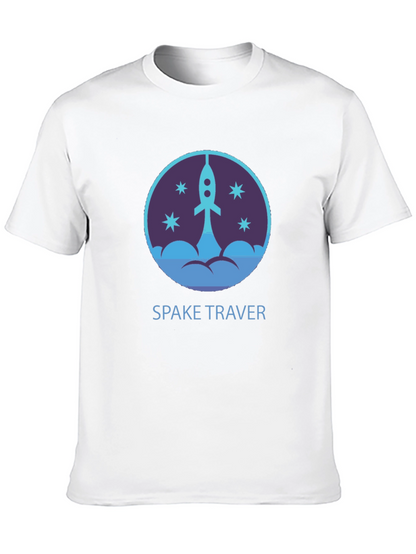 Space Traveler Graphic Tee - Black Cotton Comfort