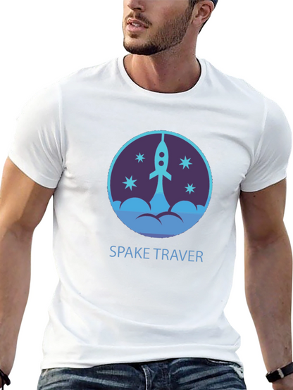 Space Traveler Graphic Tee - Black Cotton Comfort