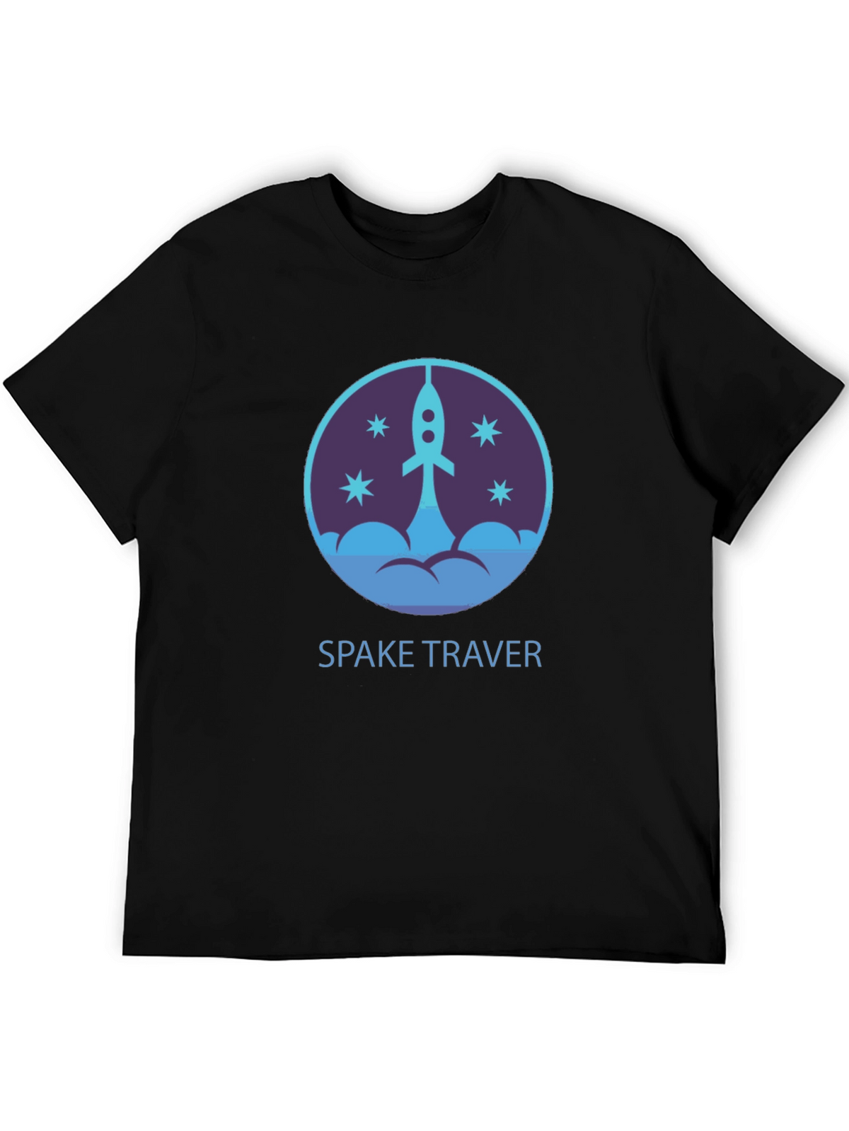 Space Traveler Graphic Tee - Black Cotton Comfort