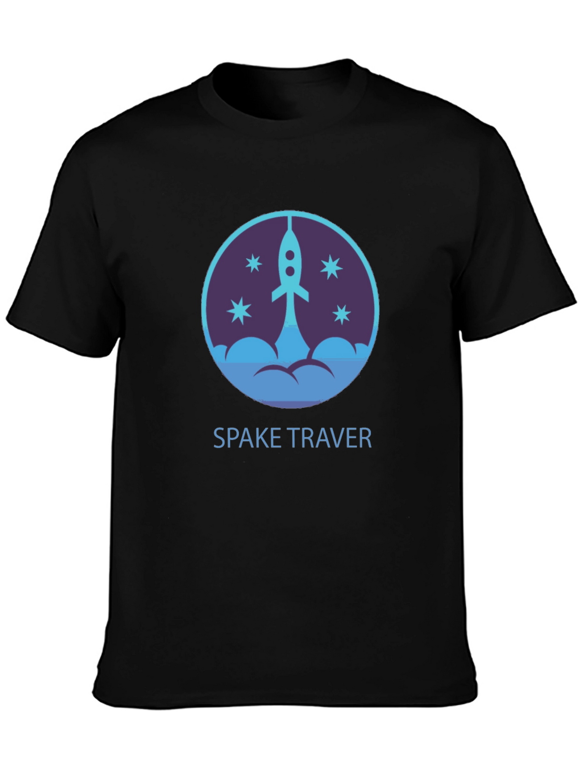Space Traveler Graphic Tee - Black Cotton Comfort