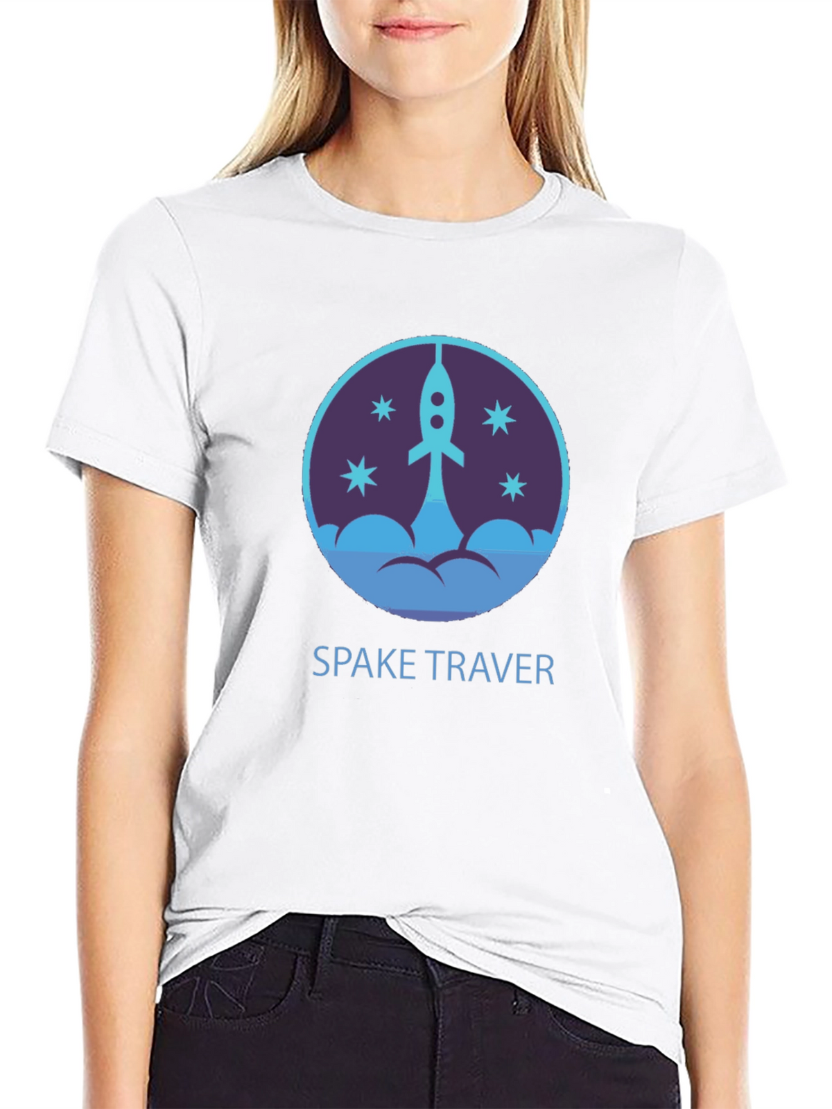 Space Traveler Graphic Tee - Black Cotton Comfort
