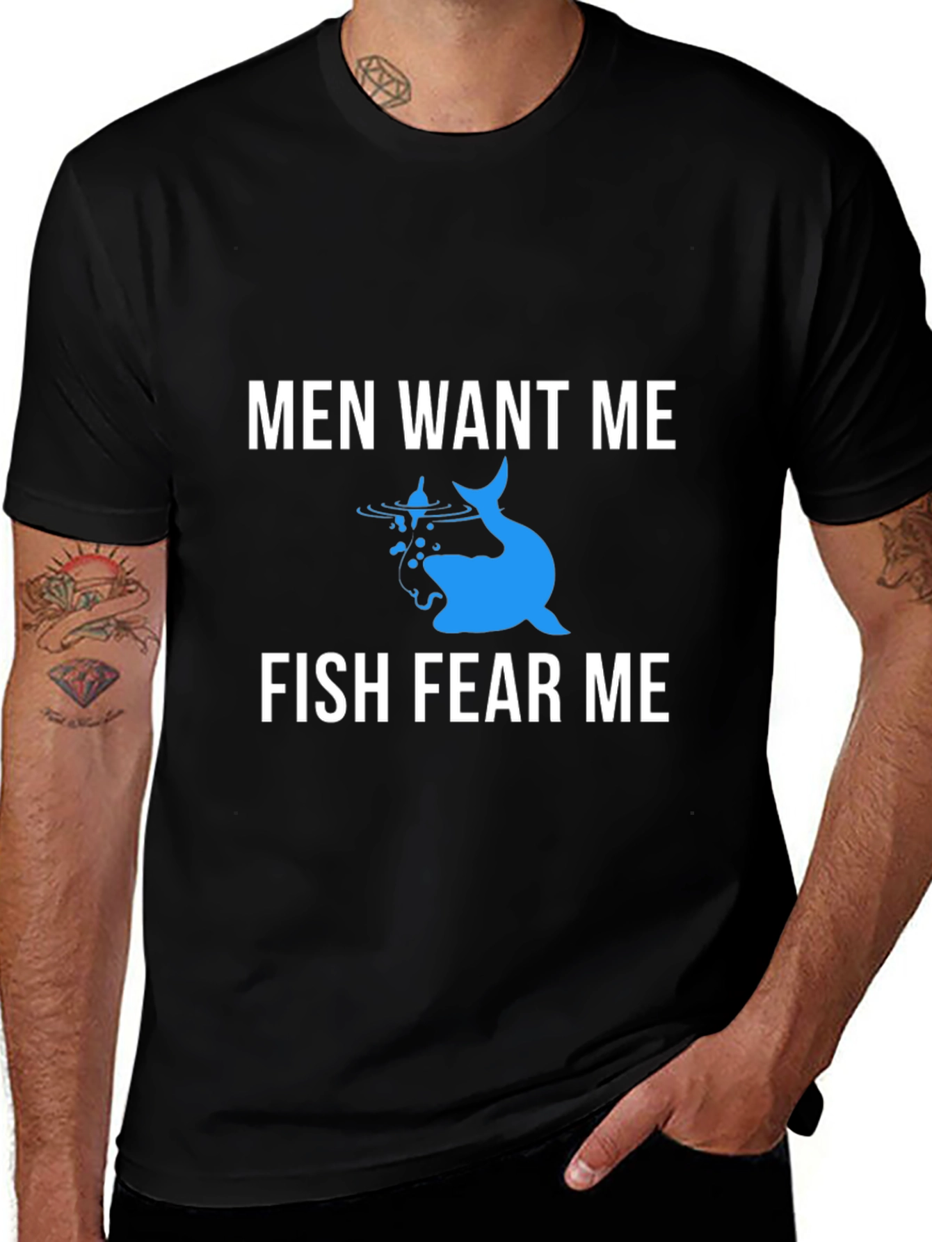 Men Want Me Fish Fear Me Graphic Tee