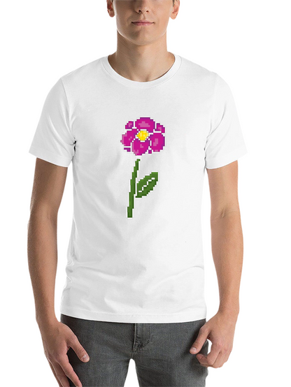 Pixel Flower Graphic Tee - Retro Gaming Style