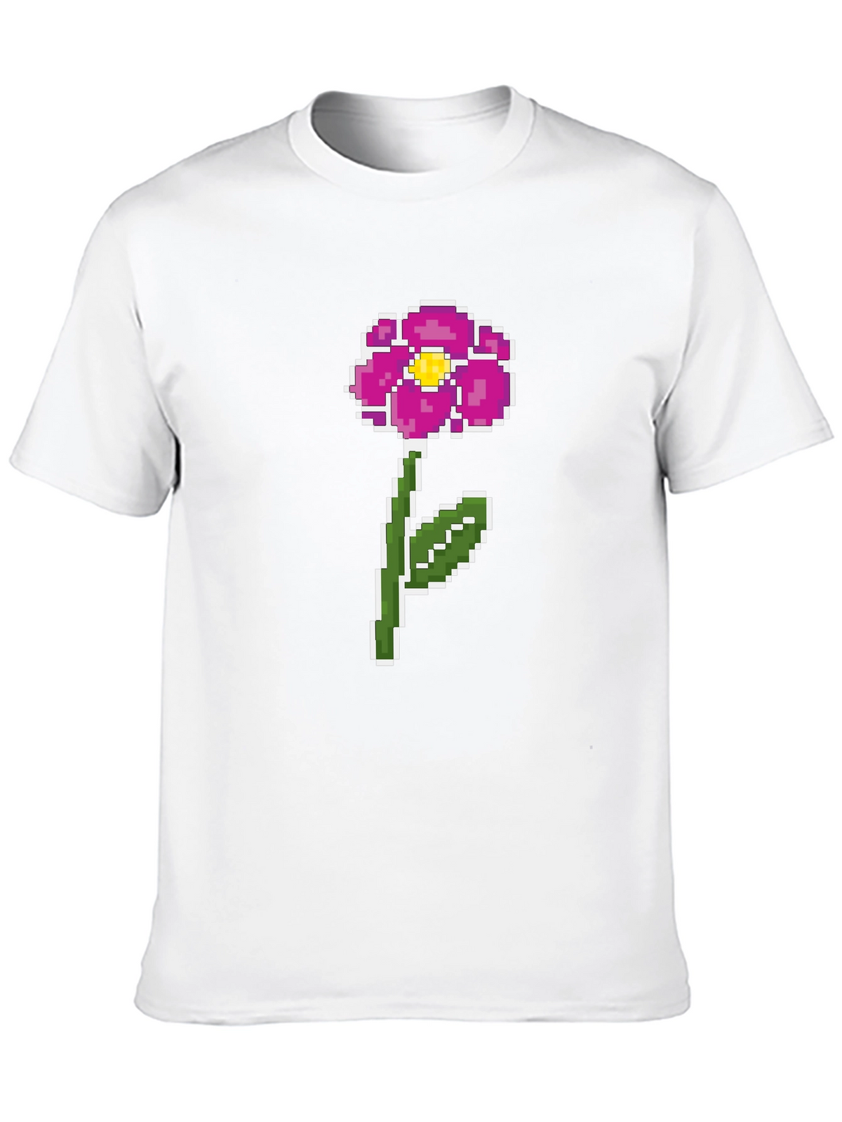 Pixel Flower Graphic Tee - Retro Gaming Style