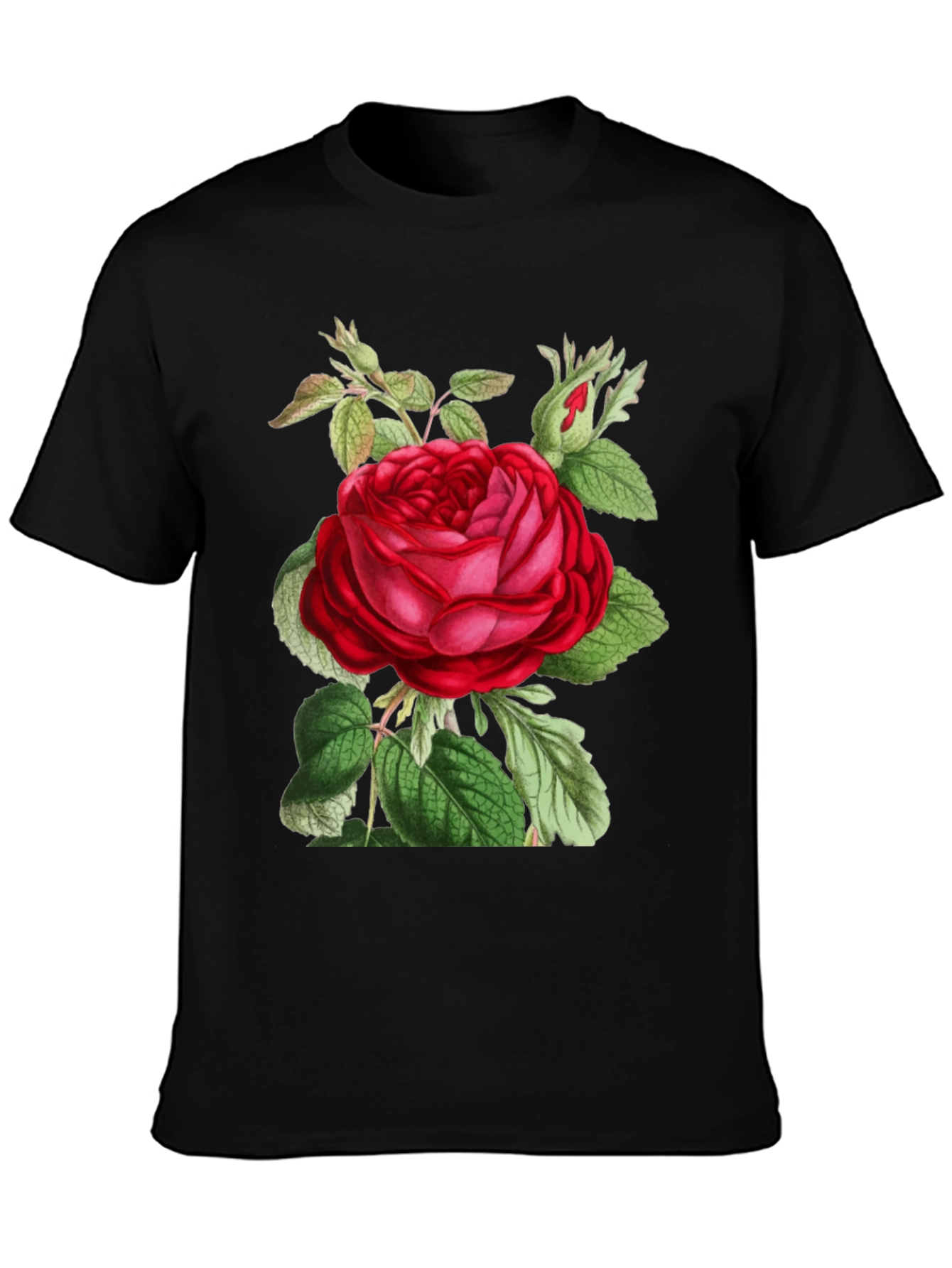 Red Rose Graphic T-Shirt - Botanical Design