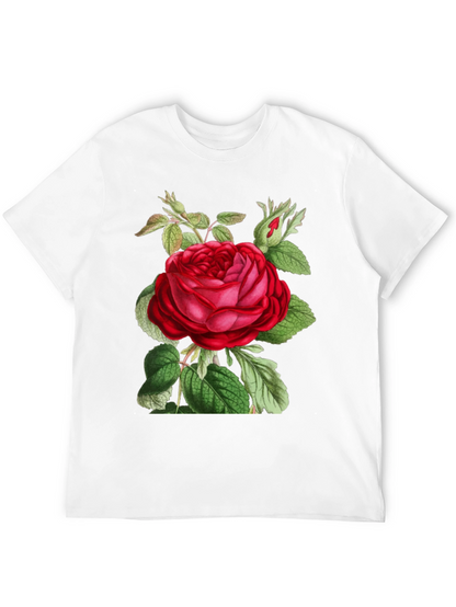 Red Rose Graphic T-Shirt - Botanical Design