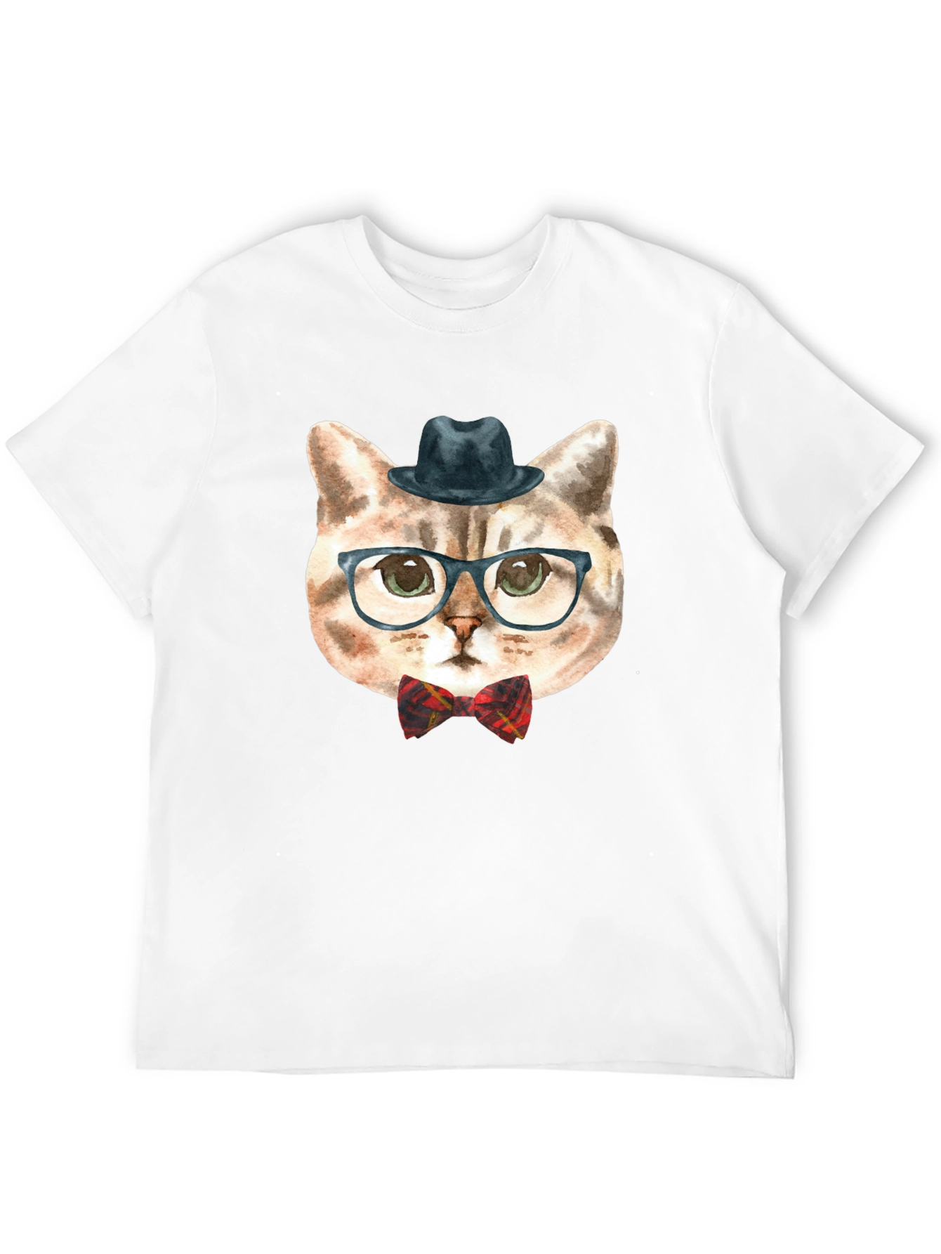 Hipster Cat Graphic Tee - Funny Novelty T-Shirt