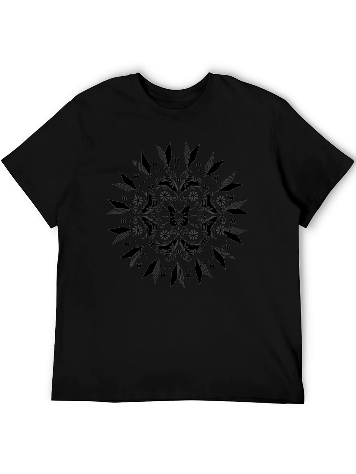 Gothic Mandala T-Shirt - Unisex Black Tee