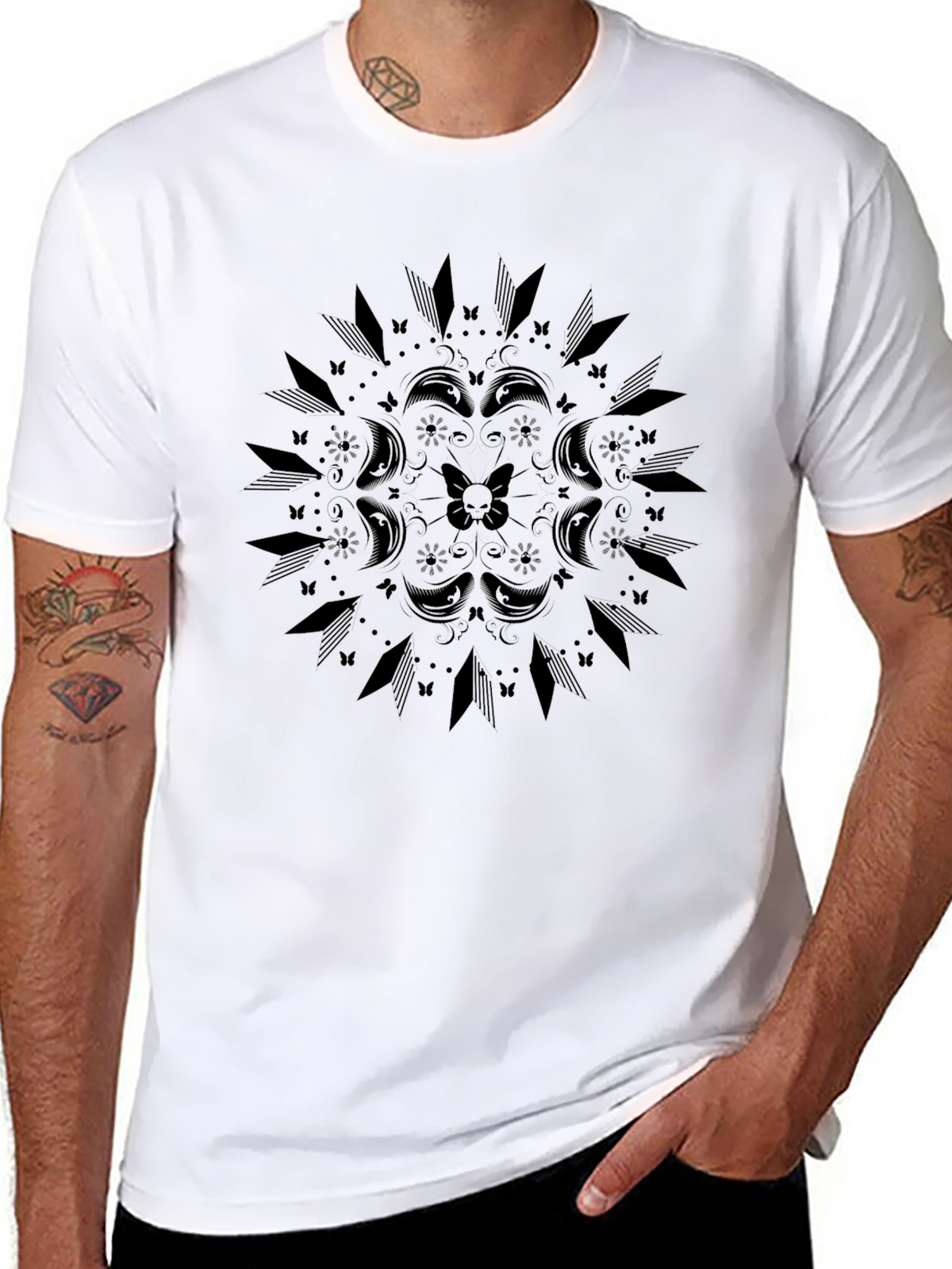 Gothic Mandala T-Shirt - Unisex Black Tee