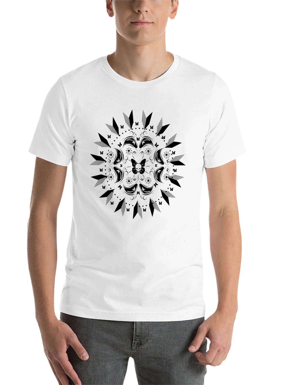 Gothic Mandala T-Shirt - Unisex Black Tee