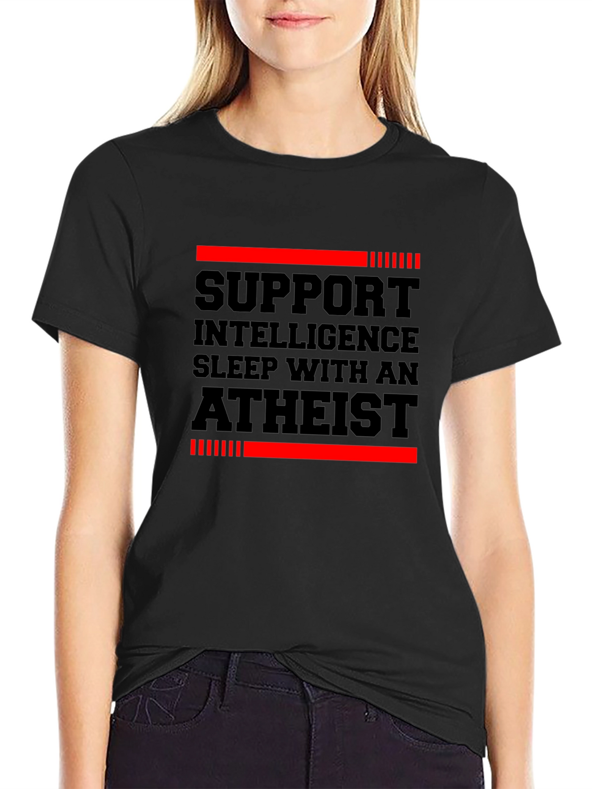 Support Intelligence Atheist Graphic Tee