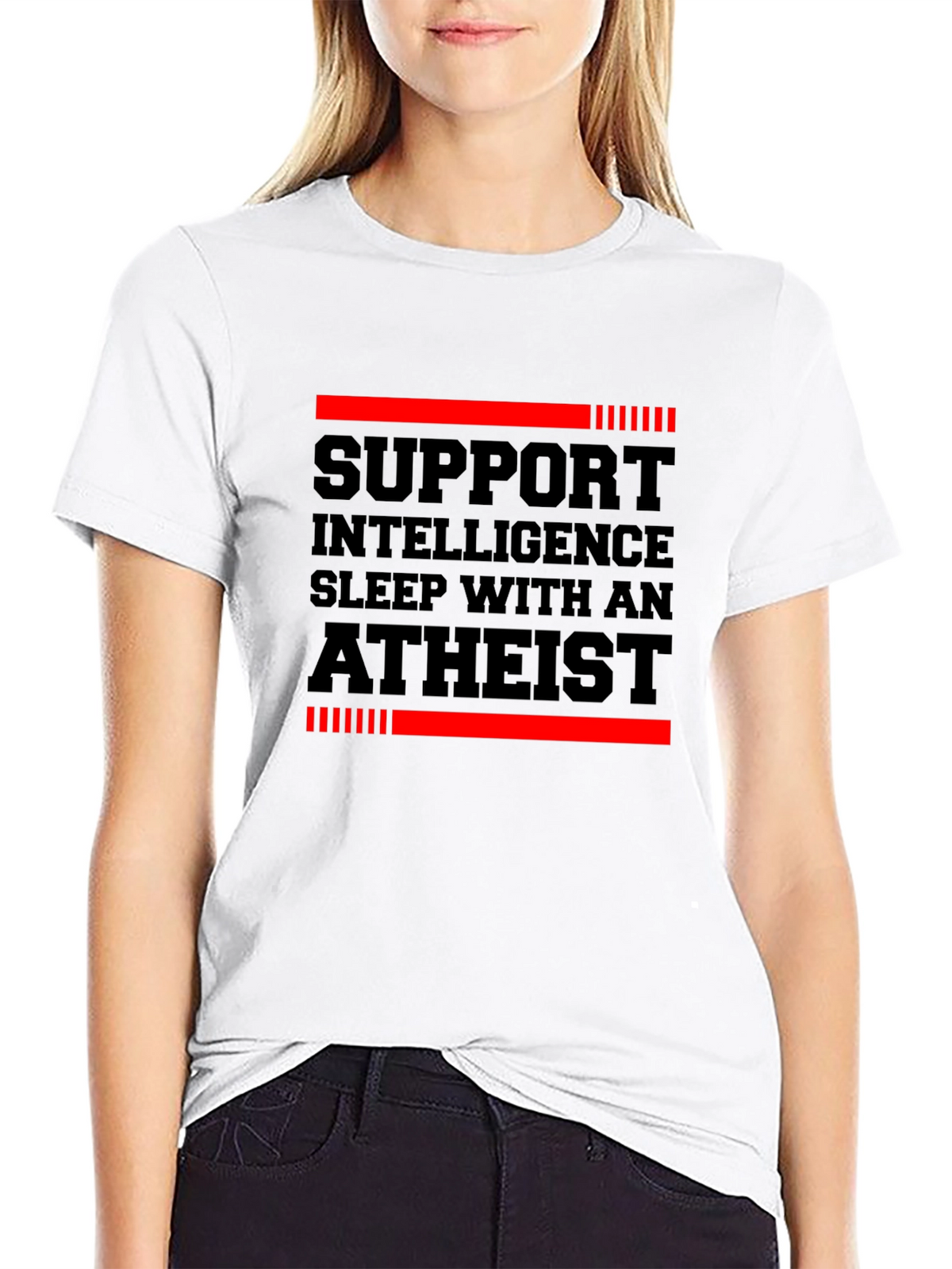 Support Intelligence Atheist Graphic Tee