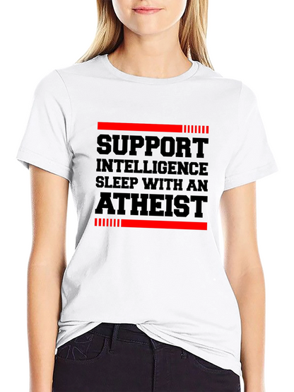 Support Intelligence Atheist Graphic Tee