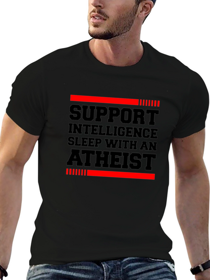 Support Intelligence Atheist Graphic Tee