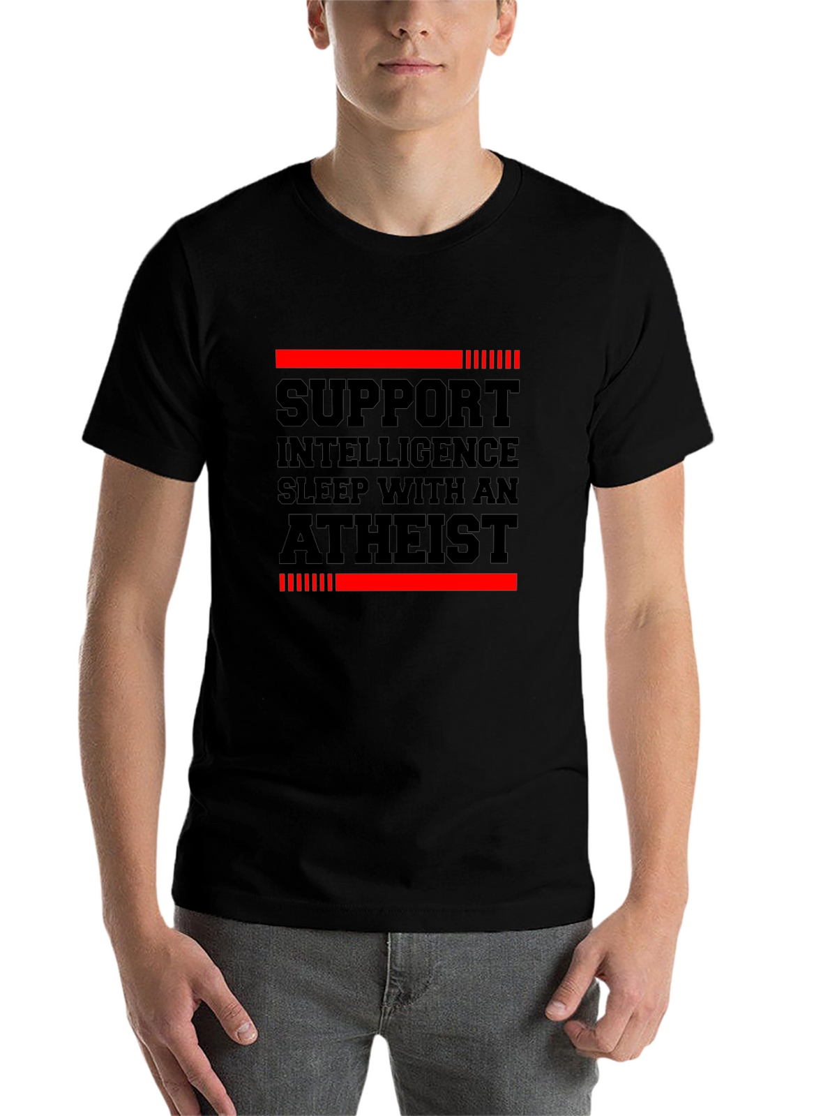Support Intelligence Atheist Graphic Tee