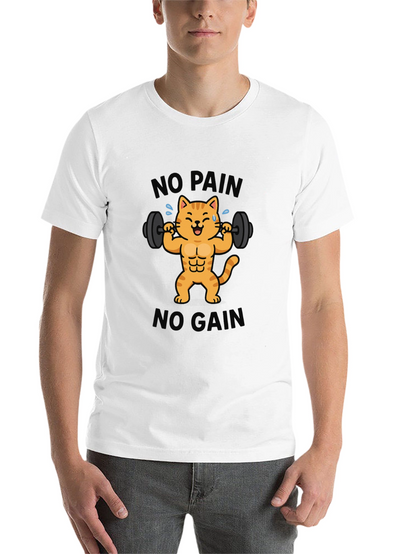 No Pain No Gain Cat Graphic T-Shirt