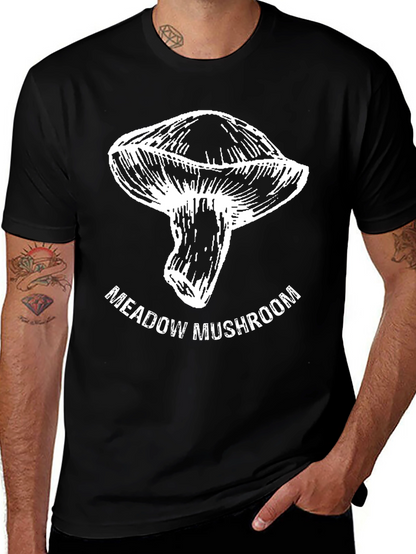 Meadow Mushroom Graphic Tee - Unisex Black T-Shirt