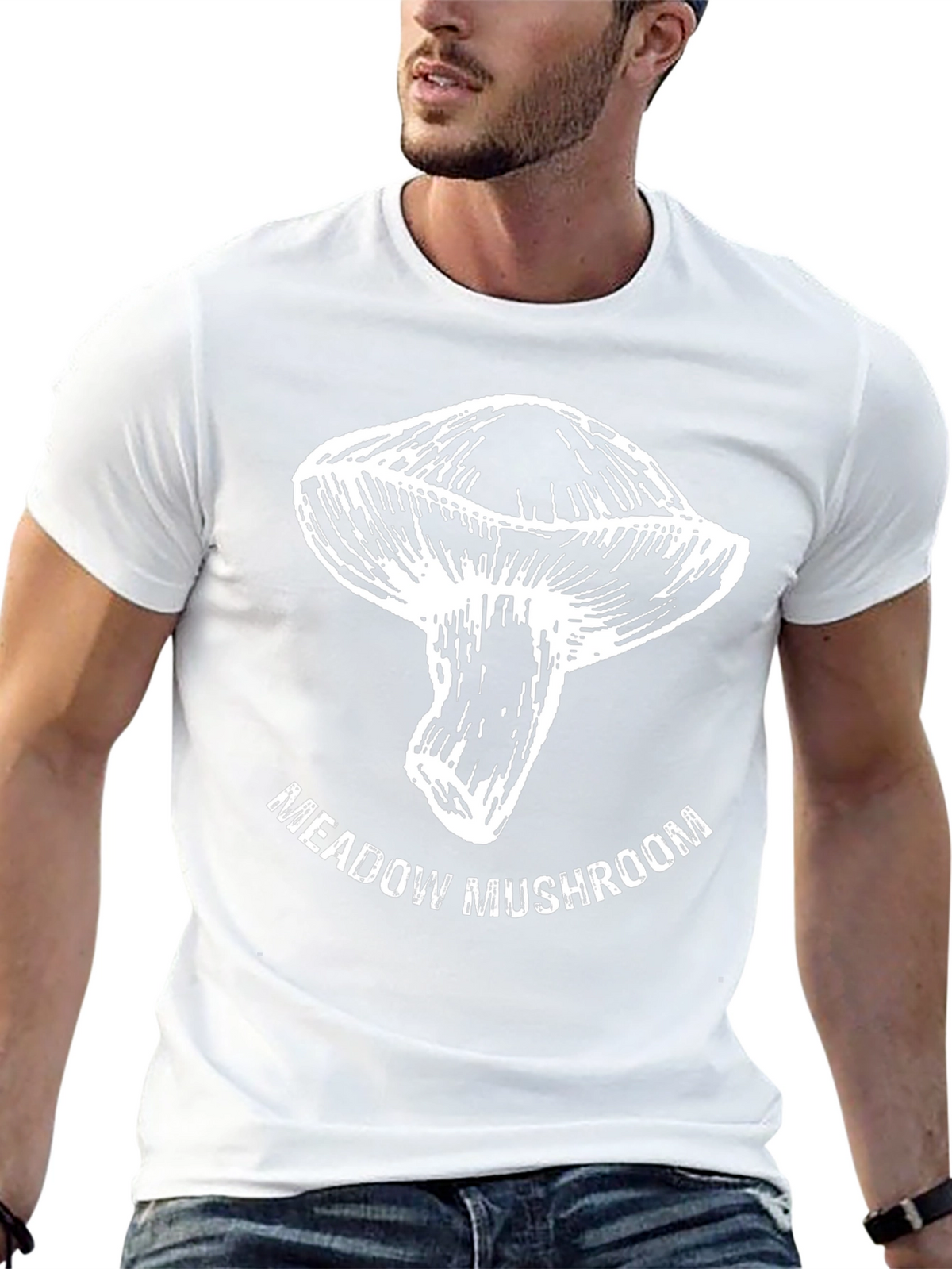 Meadow Mushroom Graphic Tee - Unisex Black T-Shirt
