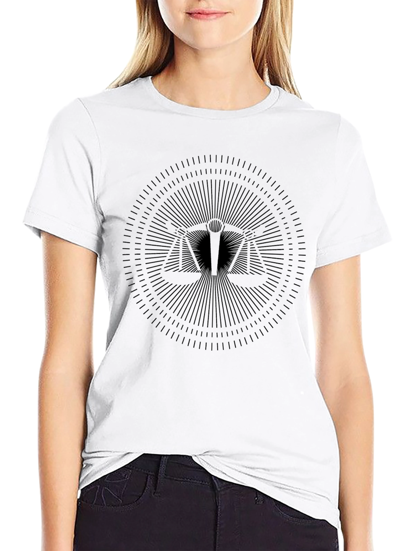Balance Scale Graphic Black T-Shirt