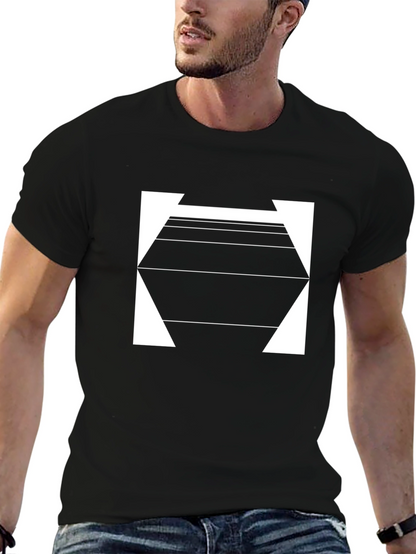 Geometric Hexagon Graphic Tee - Modern Style