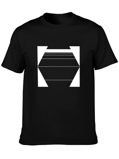 Geometric Hexagon Graphic Tee - Modern Style