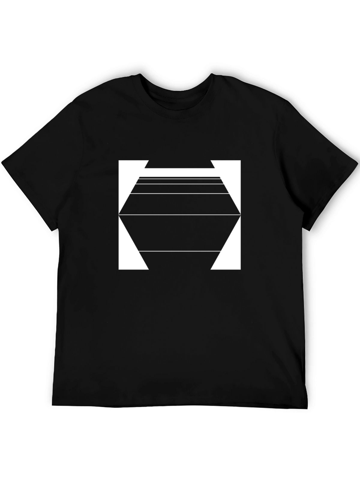 Geometric Hexagon Graphic Tee - Modern Style
