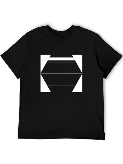 Geometric Hexagon Graphic Tee - Modern Style