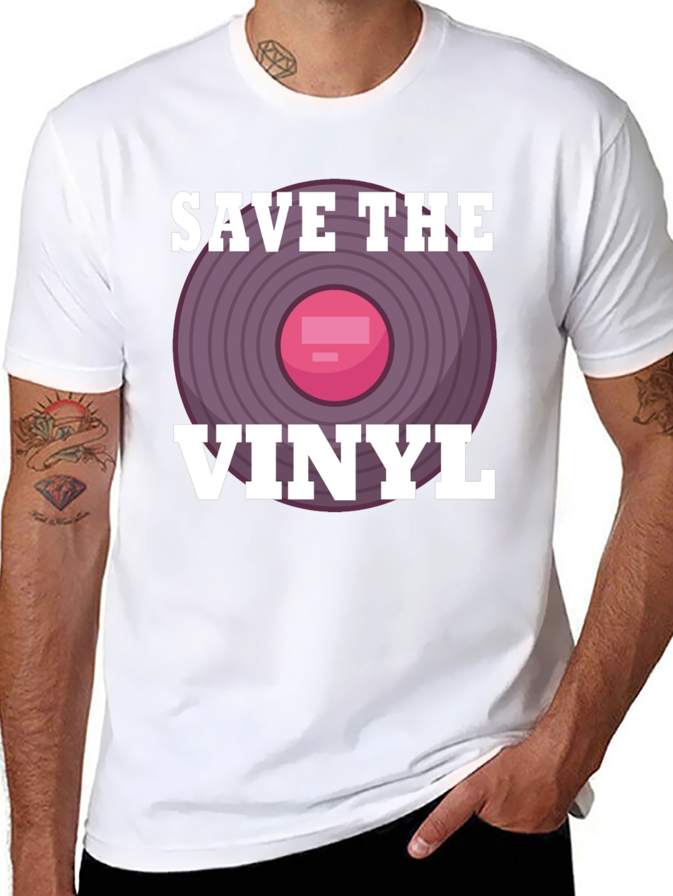 Save The Vinyl Graphic Tee - Music Lover T-Shirt