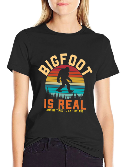 Bigfoot Is Real Funny Graphic Tee