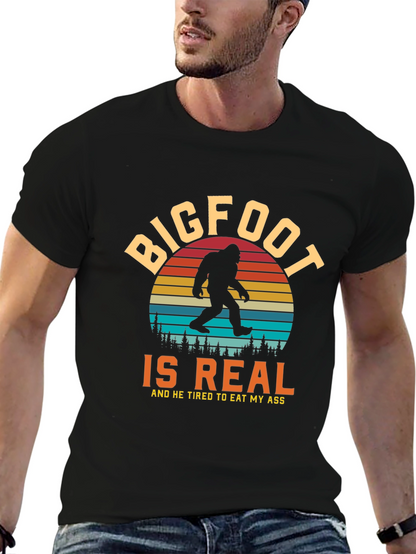 Bigfoot Is Real Funny Graphic Tee