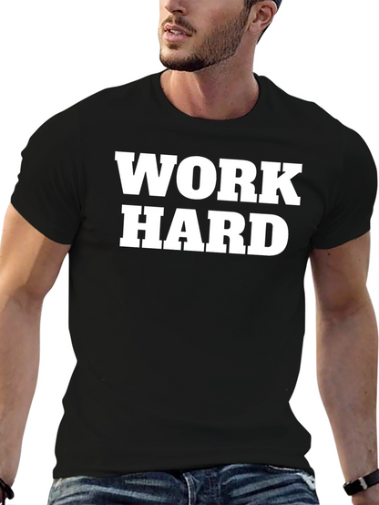 Work Hard Black Graphic T-Shirt