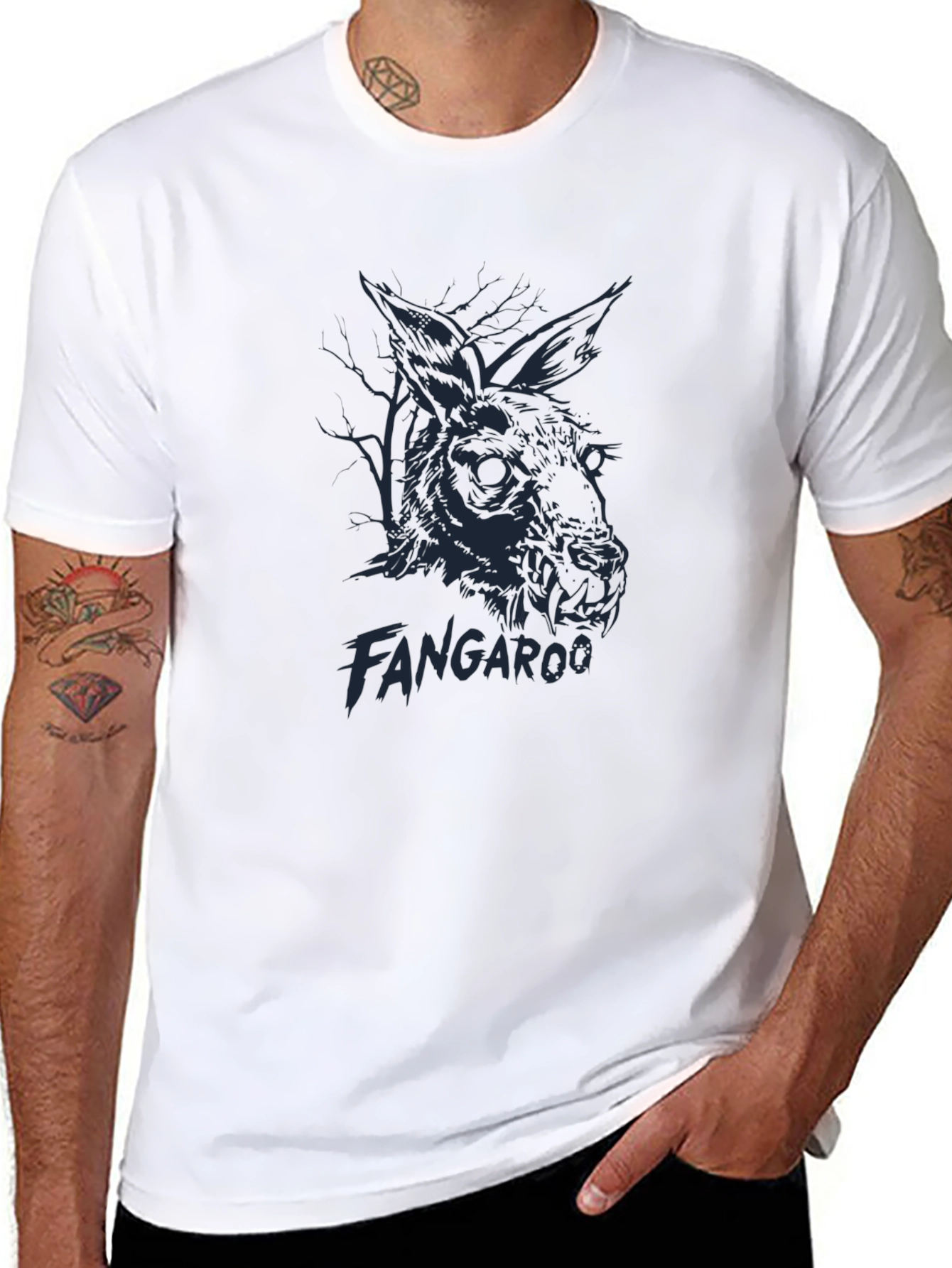 Fangaroo T-Shirt - Dark Graphic Tee for Men