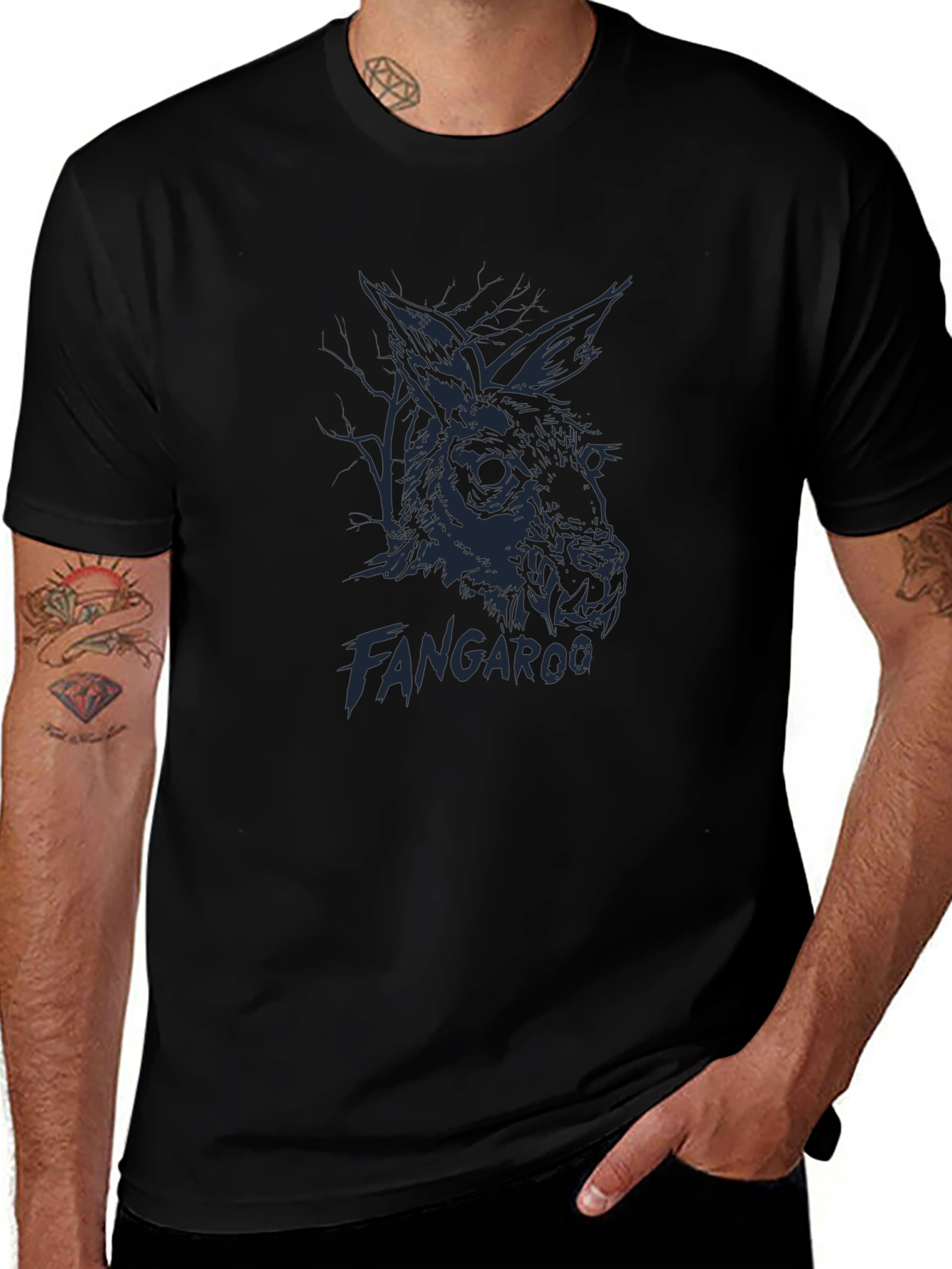 Fangaroo T-Shirt - Dark Graphic Tee for Men