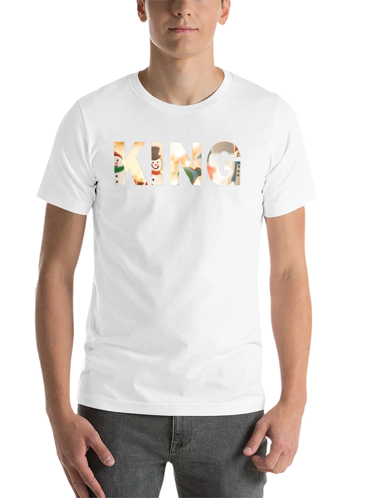 King Christmas Snowman Graphic T-Shirt