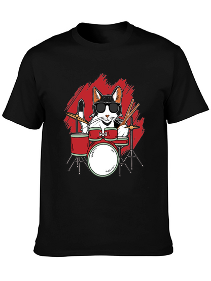 Cool Cat Drummer Graphic Tee