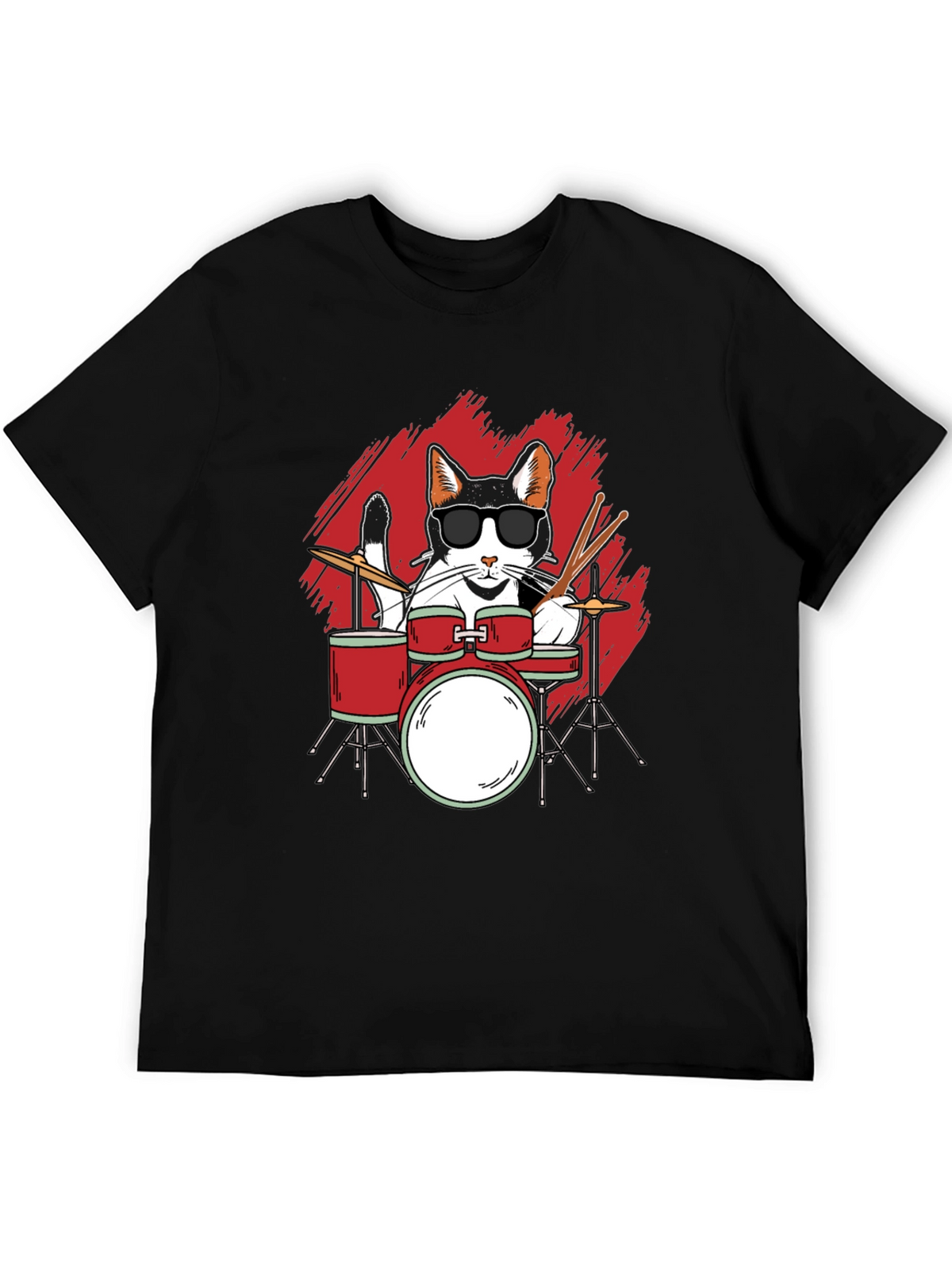 Cool Cat Drummer Graphic Tee