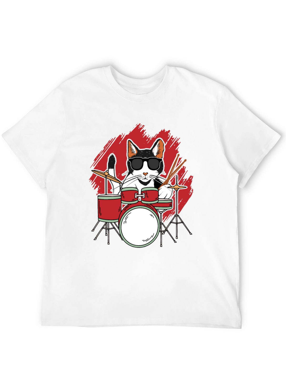 Cool Cat Drummer Graphic Tee