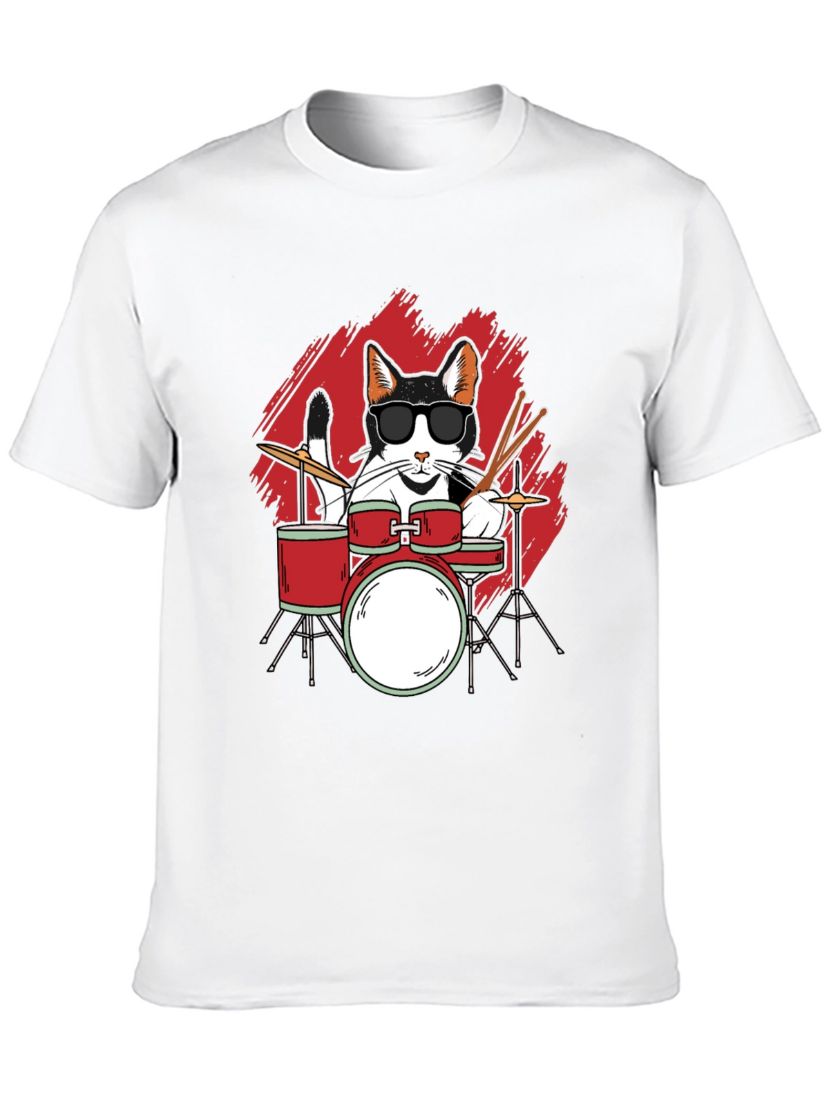 Cool Cat Drummer Graphic Tee